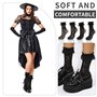 Lot de 4 Paires de Chaussettes à Volants en Dentelle pour Femme - Maille Noire, Bracelet de Cheville, Résille Courte - pour Fill