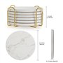 Dessous De Verre - Lot De 6 sous Verre - Absorbants Coasters - Fond Antidérapant - Absorption Rapide D’Eau - Motif Marbre