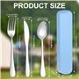 Ensemble de couverts portables - Couverts de camping portable - Couverts de camping - set de 3 - réutilisables - faciles à trans