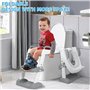Snarflun Reducteur Toilette Enfant, Siège de Toilette Enfant Réglable en Hauteur Pliable avec Marches, Réducteur WC Enfant Siege