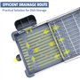 Kingrack Égouttoir à Vaisselle Extensible, Aluminium Égouttoirs, Egouttoir Vaisselle, égouttoir à Vaisselle réglable avec Bec de