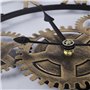 Lafocuse 60cm Horloge Murale Geante Métal, Engrenages Or Industrielle Silencieuse Pendule Murale Chiffres Romains Déco pour Salo