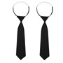 Cravates Noires pour Femme 2 pcs Cravate Longue Uniforme JK pré Nouée avec élastique Cravate Fine Réglable