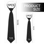 Cravates Noires pour Femme 2 pcs Cravate Longue Uniforme JK pré Nouée avec élastique Cravate Fine Réglable