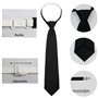 Cravates Noires pour Femme 2 pcs Cravate Longue Uniforme JK pré Nouée avec élastique Cravate Fine Réglable