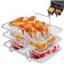 Grille de Cuisson à Trois Couches en Acier Inoxydable pour Friteuse à Air Ninja Foodi Dual Zone - Accessoire Multifonction Empil
