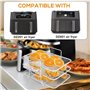 Grille de Cuisson à Trois Couches en Acier Inoxydable pour Friteuse à Air Ninja Foodi Dual Zone - Accessoire Multifonction Empil