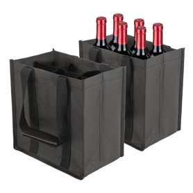 Sac à Bouteilles – Range Bouteille et Cabas – Porte Bouteille Vin – Porte Bouteilles –2 Pièces Rangement Sac de Courses Résistan