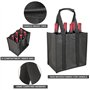 Sac à Bouteilles – Range Bouteille et Cabas – Porte Bouteille Vin – Porte Bouteilles –2 Pièces Rangement Sac de Courses Résistan