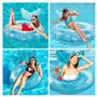 Fishtail Anneaux Bouee Piscine Adulte, 110cm Extra Large Bouée Piscine Anneau de Natation, Jouet Piscine Bouée Gonflable, Durabl