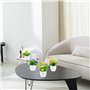 4 Pièces Petites Plantes Artificielles Fleurs Roses Mini Pot Plante Artificielle Fleurs avec Bassine Fausse Fleur Plantes en Pla