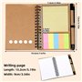 UZSUZZ Cahier à Spirales Bloc-notes D'affaires Carnet Lot de 4 Carnets à Spirales avec Stylo et Notes Autocollantes Pocket Busin