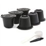 CENPEK Lot de 6 capsules rechargeables compatibles avec NES-presso, capsules de café réutilisables pour NES-presso avec cuillère
