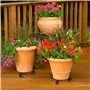 Porte Plante à roulettes, 2 Pièce Supports De Pots De Fleurs à roulettes Métal avec Roues Verrouillables pour Intérieur et Extér
