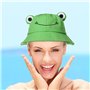 QQEE 2 Pièces Chapeau de Pêche de Grenouille, Chapeau en Coton Pliable Grenouille Seau, Chapeau d'été en Coton avec Grenouille, 