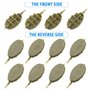 Chudian 10pcs Pêche Méthode Feeder en Ligne de pêche, Chargeur appât mangeoire Cage avec Moule pour pêche à la Carpe 15g 20g 25g