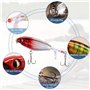 Neikafan Leurre Peche Whopper Ploppern 5 Pièces Brochet Leurre Flottant avec Queue d'Hélice pour Truite, Brochet, Perche et Plus