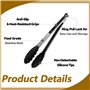 Lot de 5 pinces de cuisine en silicone résistantes à la chaleur - Avec pince métallique verrouillable - Pointes en silicone sans