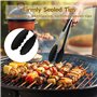 Lot de 5 pinces de cuisine en silicone résistantes à la chaleur - Avec pince métallique verrouillable - Pointes en silicone sans