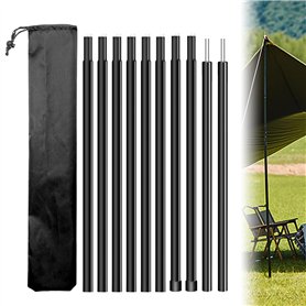 Lot de 2 barres de tente télescopiques avec sac de rangement - Barres de tente réglables - Pour auvent