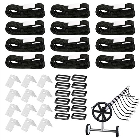 BORDEAG Lot de 12 Kit De Fixation pour Bâche Solaire De Piscine