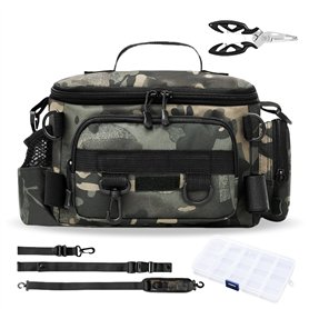 BORDEAG Sac De Pêche Avec Canne: Ensemble De 3 Pièces Sac Imperméable Multifonctionnel Pour Camping Et Randonnée