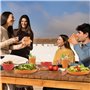 Hyacinthy Vaisselle Camping 4 Personnes, 48 Pièces Assiette Plastique, Ensemble Vaisselle de Table avec Bol Assiette Cuillère, R