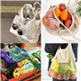 5 Sacs Courses en Maille de Coton, Sac de Courses en Coton de Fourre-Tout Tissé pour Provisions, Lavables et Respectueux de L'en