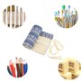 Spldsun Sac à Crayon Enroulable Wrap en Toile, Trousses Crayons Rouleau, 72 Compartiments, pour Adolescent Adulte Étudiant Peint