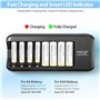 ENEGON Chargeur de Piles (8 Fentes) avec 4 Piles Rechargeables AA 1100mAh & 4 Piles Rechargeables AAA 2800mAh, Chargeur de Piles