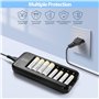 ENEGON Chargeur de Piles (8 Fentes) avec 4 Piles Rechargeables AA 1100mAh & 4 Piles Rechargeables AAA 2800mAh, Chargeur de Piles