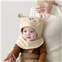 HEOXIN Cagoule Bébé Fille, Bonnet d'hiver Doux pour Enfant avec Motif d'ours et Oreilles d'ours, Chapeau Mignon pour Bébé 6-36 M