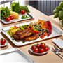 Lot de 2 Plaques de Cuisson Rectangulaires en Acier Inoxydable