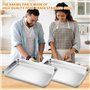 Plaque Four, Lot de 2 Plaques de Cuisson Rectangulaires en Acier Inoxydable, Plaque de Four, Plateau de Cuisson, Plaques de Cuis