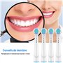 Brossette de Rechange pour Oral-b, Electrique compatibles avec Les modèles de brosses à Dents, Inclure 16 Standard Têtes de ​Rec
