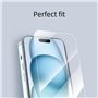 gueche Verre Trempé compatible iPhone 15 Plus, [Lot de 3] Protection d'écran Pour 15 Plus [Extrêmement résistant aux rayures] [H