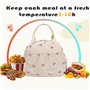 VelChic Sac à déjeuner pour femme, jolie boîte à déjeuner isotherme en velours côtelé pour adulte avec poche avant, petits récip