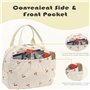 VelChic Sac à déjeuner pour femme, jolie boîte à déjeuner isotherme en velours côtelé pour adulte avec poche avant, petits récip