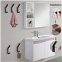 Crochets à Manteau (4 Pièces), Métal Porte Manteau Mural Noir, Crochets Muraux Modernes, Pour porte Entrée Chambre Salle de Bain