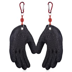 TAIZER 4PCS Gants Pêche Gant Pêche Anti-Coupure Anti-Crevaison Gants Pêche Étanche avec Magnétisme Boucle Gant Chasse Main Gauch