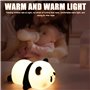 GOMETY Veilleuse LED pour enfant - Panda - Contrôle tactile - En silicone - Intensité variable - Avec 3 modes d'éclairage et min