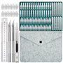 Cutter de Précision Couteau, 2 Stylos Scalpel 90 Lames Tapis de Découpe Règle en Acier pour Découpe de Travail d'art Bricolage, 