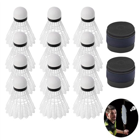 14 Pièces Volants de Badminton et Grip pour Raquette