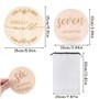 14 Pièces Ronds Panneau de Bienvenue en Bois Kit avec Cartes Etapes Bébé et Sac de Rangement, 6 Pouces Hello World Panneaux d'An
