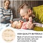 14 Pièces Ronds Panneau de Bienvenue en Bois Kit avec Cartes Etapes Bébé et Sac de Rangement, 6 Pouces Hello World Panneaux d'An