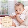 14 Pièces Ronds Panneau de Bienvenue en Bois Kit avec Cartes Etapes Bébé et Sac de Rangement, 6 Pouces Hello World Panneaux d'An