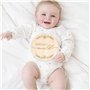 14 Pièces Ronds Panneau de Bienvenue en Bois Kit avec Cartes Etapes Bébé et Sac de Rangement, 6 Pouces Hello World Panneaux d'An
