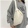 Eniyou Sac Banane Velours Côtelé Femme pour Shopping, Sorties, Voyages et Travail - Sac De Voyage avec Sangle Réglable (WeiB)