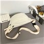 Eniyou Sac Banane Velours Côtelé Femme pour Shopping, Sorties, Voyages et Travail - Sac De Voyage avec Sangle Réglable (WeiB)