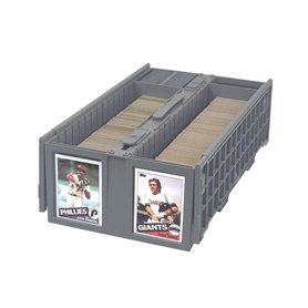 BCW Bac à cartes à collectionner – Peut contenir jusqu'à 1600 cartes – Gris simple | Grande boîte de rangement pour cartes à col